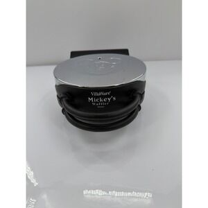 VillaWare Mickey's Waffler Mickey Mouse Waffle Maker Chrome 5555-01 Disney Black